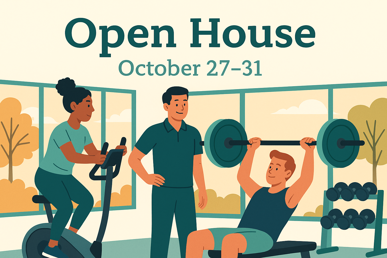 Members enjoying the open house at Mike’s Fitness JP with free week access in Jamaica Plain.