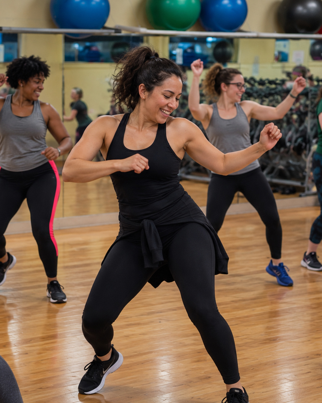Group X class in full swing at Mike's Fitness JP in Jamaica Plain